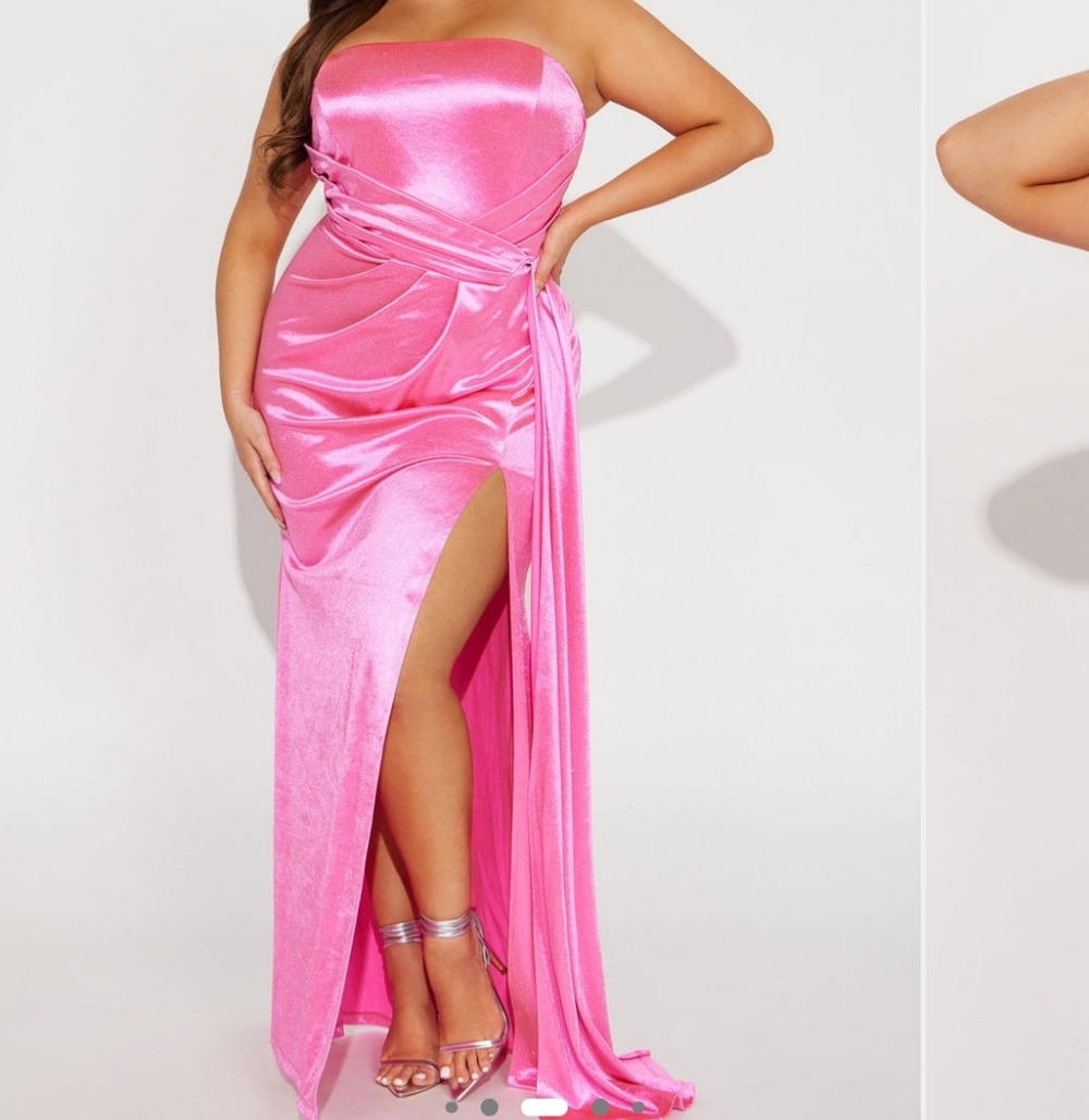 Elegant Pink Strapless Dress